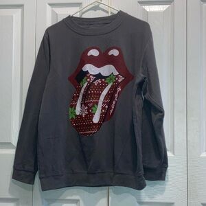 The Rolling Stones~Gray Long Sleeve Crewneck Sweatshirt~Women's Size XL